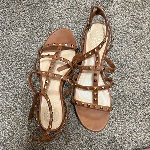 Vince Camuto Brown Studded Sandals